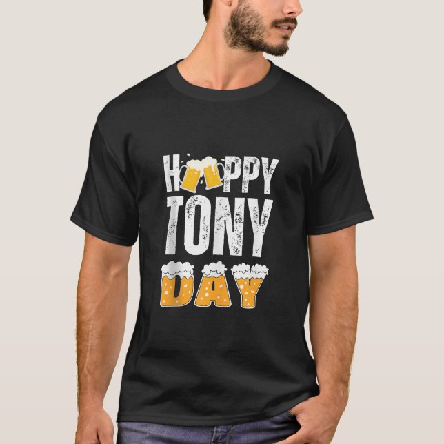 Camiseta TONY Name Matando Birthday Beer Engraçado Natal G (Frente)