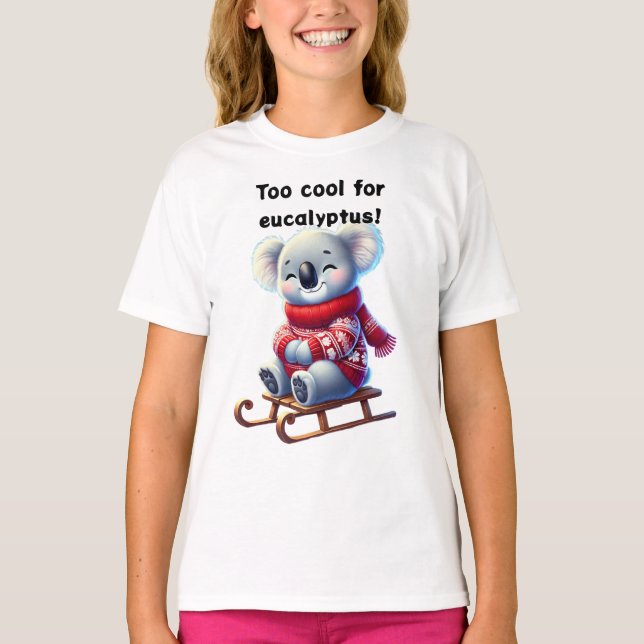 Camiseta Too Cool for Eucalyptus | Funny Koala Kids T-Shirt (Frente)