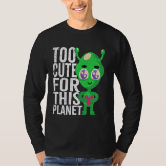 Camiseta Too Cute Alien Kawaii Japan Space Fantasy Green Sp