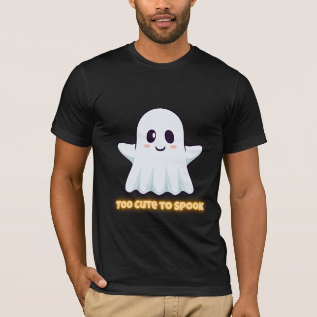 Camiseta Too Cute To Spook – Adorable Kawaii Ghost Hallowee (Frente)