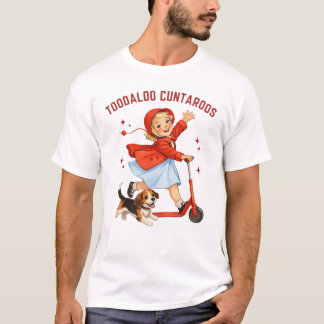Camiseta Toodaloo Cuntaroos Retro Scooter Girl With Puppy