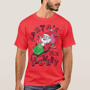 Camiseta Toon Bonito Santas Entrega Especial Snowmobile