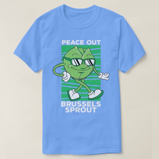 Camiseta Toon "Peace Out Brussels Sprout Cute Veggie" (Frente do Design)