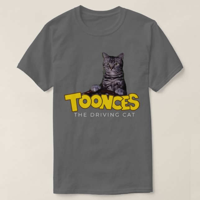 Camiseta Toonces o gato que conduz 1  (Frente do Design)