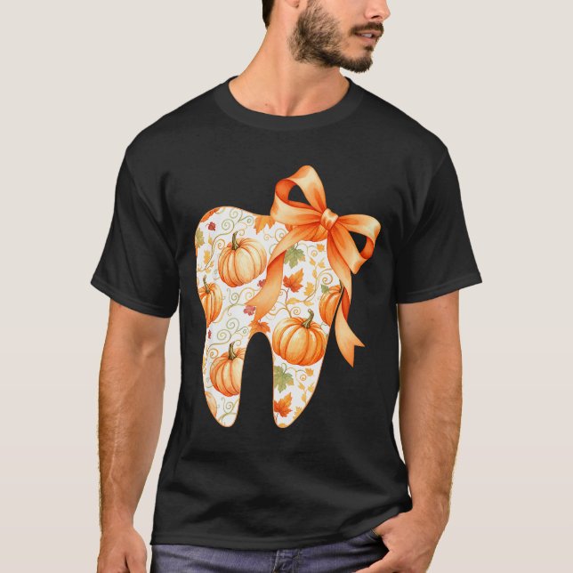 Camiseta Tooth Coquette Bow Dentist Thanksgiving Dental Ist (Frente)