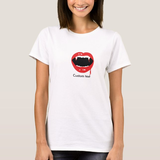 Camiseta Top Dentes de Vampiro Sangue Halloween Go (Frente)