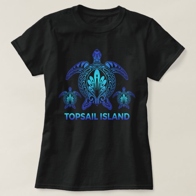 Camiseta Topail Island North Carolina Sea Turtle Souvenirs (Frente do Design)
