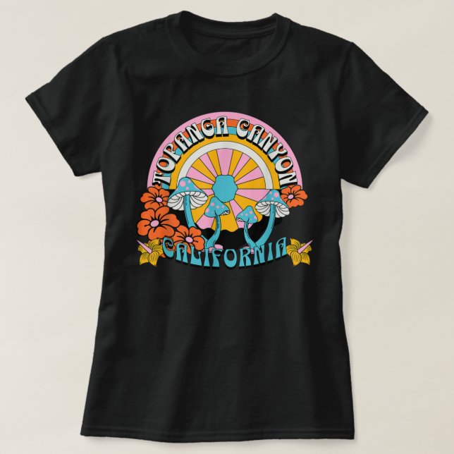 Camiseta Topanga Canyon California Retro Vintage Psychedeli (Frente do Design)