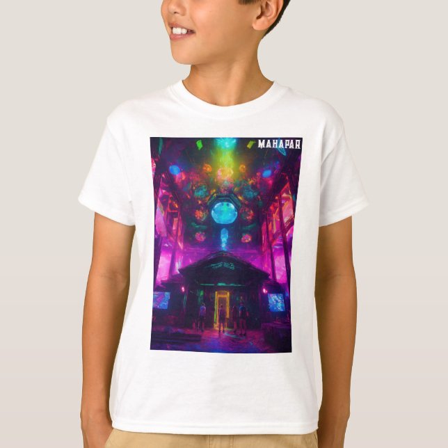 Camiseta **"Topaz Cyberpunk DMT Raver"** (Frente)