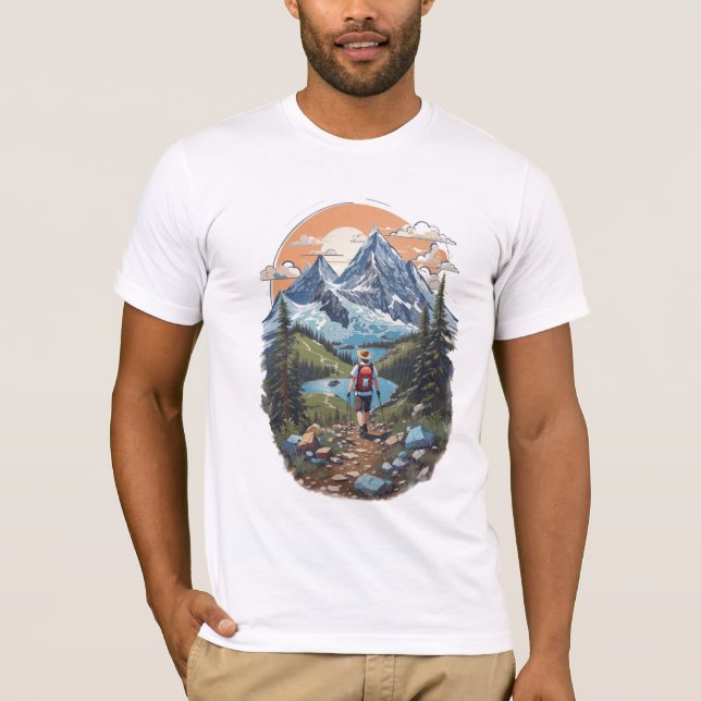 Camiseta Topo da montanha de caminhada (Frente)