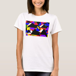 Camiseta Topo do Tanque Básico de abstrato com Várias Color