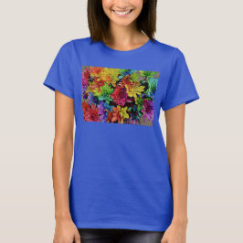 Camiseta Topo do Tanque Básico Floral Multicolorido