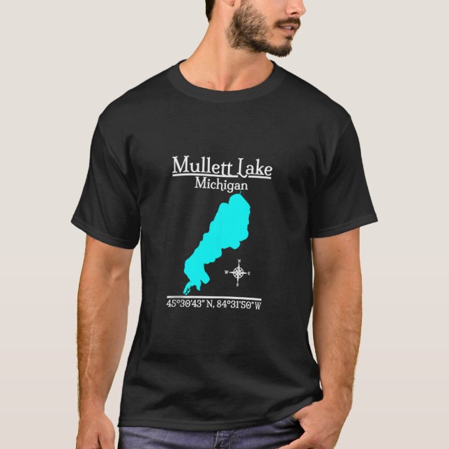 Camiseta Topo do Tanque Mullett Lake Michigan (Frente)
