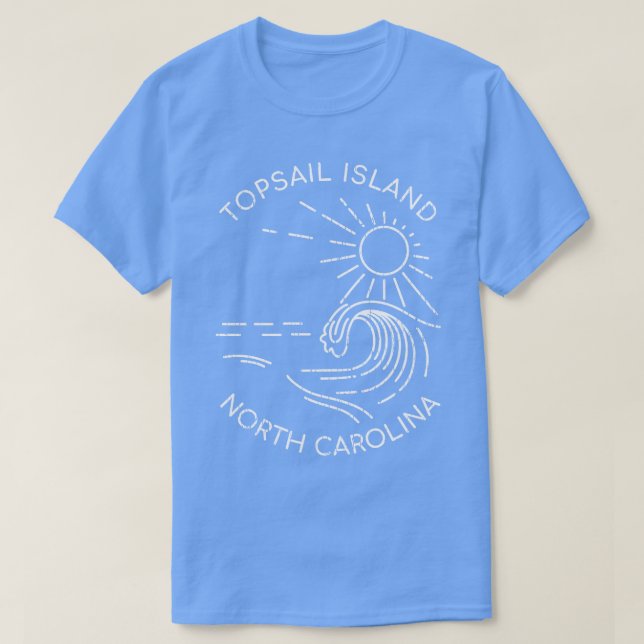 Camiseta Topsail Island North olina Sunshine e Waves (Frente do Design)