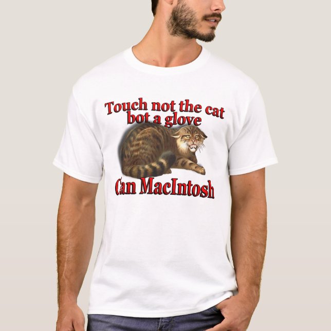 Camiseta Toque de Macintosh do clã não o bot do gato uma (Frente)