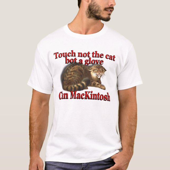 Camiseta Toque de MacKintosh do clã não o bot do gato uma (Frente)