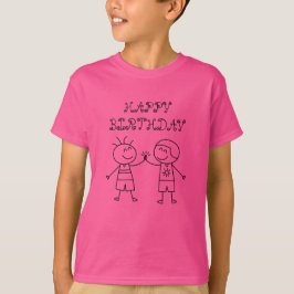CAMISETA TOQUE DE PUNHO FELIZ ANIVERSÁRIO ROSA