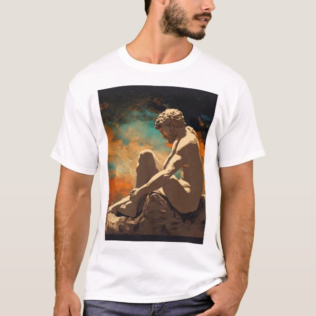 Camiseta "Toque divino: Criação de Adão por Michelangelo (Frente)