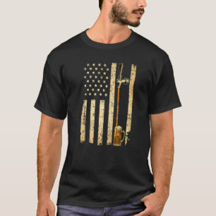 Camiseta Toque em Beer US Flag Draft Dia de os pais Men