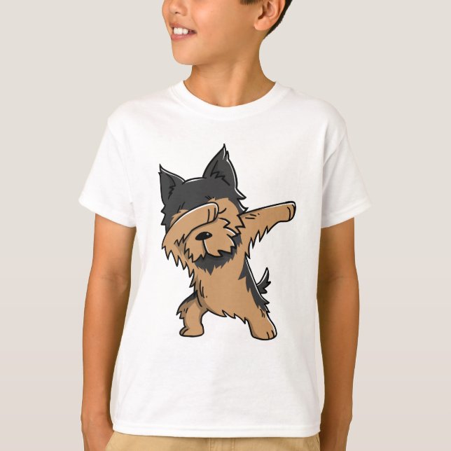 Camiseta Toque ligeiro do yorkshire terrier (Frente)