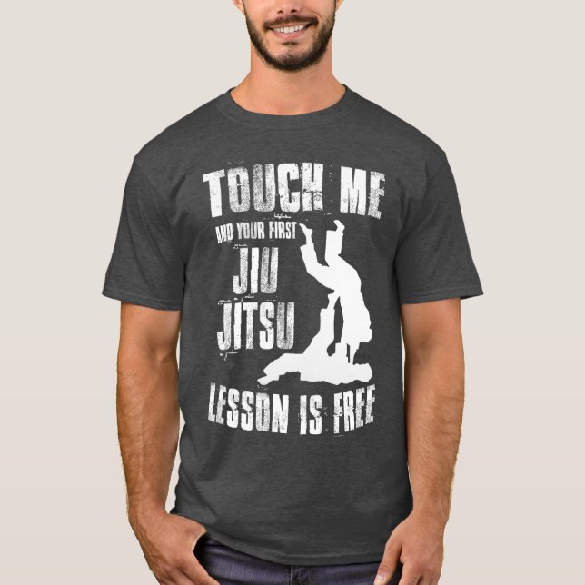 Camiseta Toque-Me Primeiro Jiu Jitsu Lesson É Libertado Jiu (Frente)