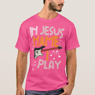 Camiseta Toque no Nome de Jesus Guitarrista Cristão Baixo T