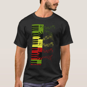 Camiseta Toque o Ritmo – Arte Musical de Teclas de Piano Co