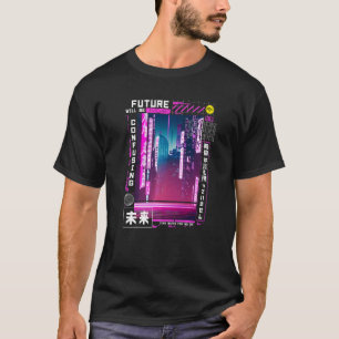 Camiseta Tóquio ciberpunk vaporwave em retro-vibes japonese