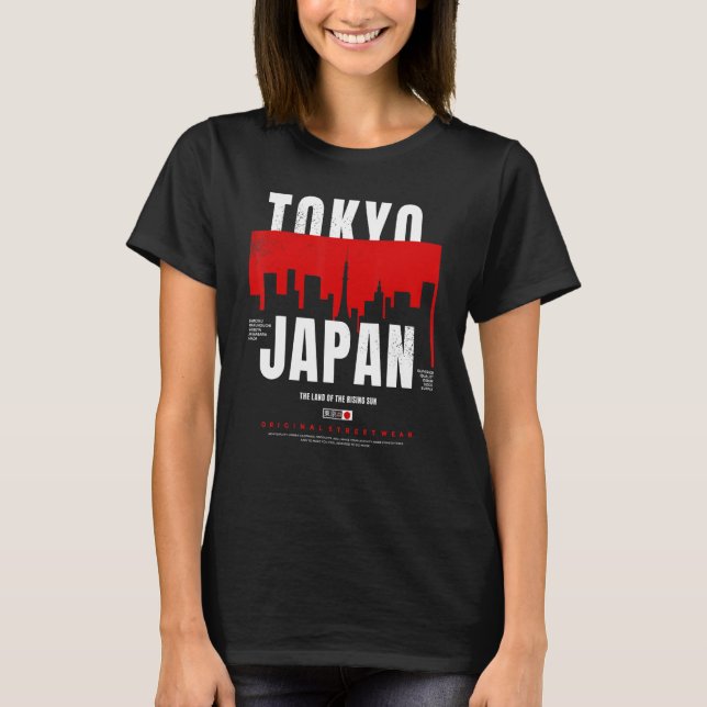 Camiseta Tóquio Japão A Terra Da Rua Original Do Sol Ascens (Frente)