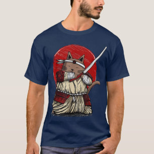 Camiseta Tóquio Japão - Samurai Kawaii - Gato Japonês