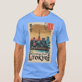 Camiseta Tóquio Japão Vintageravel Design de cartão postal