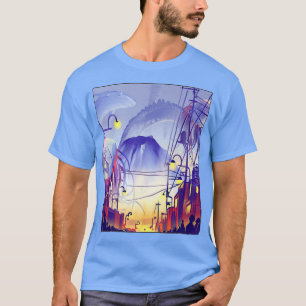 Camiseta Tóquio Night Anime Fantasy Asian City Japan Art Ha