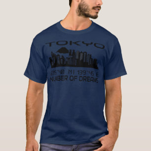 Camiseta Tóquio Skyline GPS coordena Capital City Japão