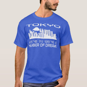 Camiseta Tóquio Skyline GPS coordena Capital Japão