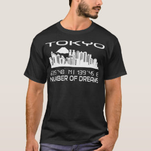 Camiseta Tóquio Skyline GPS coordena Capital Japão