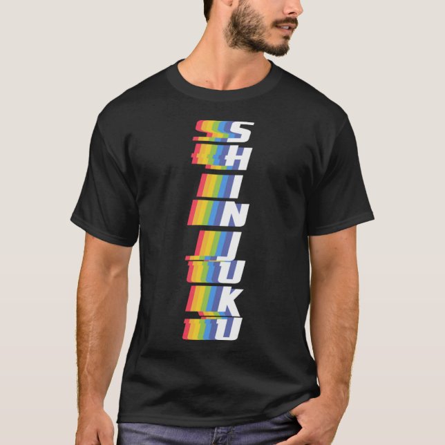 Camiseta Tóquio Tóquio Shinjuku Orgulho gay Rainbow Col (Frente)