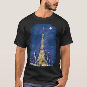 Camiseta Tóquio Torre Japão - Contorno da Silhouette City S