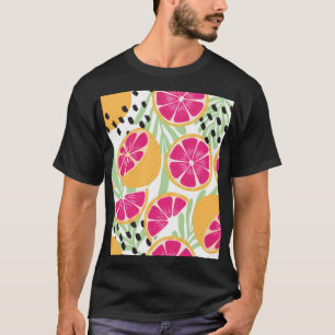 Camiseta Toranjas e Folhas: Vintagem Tropical