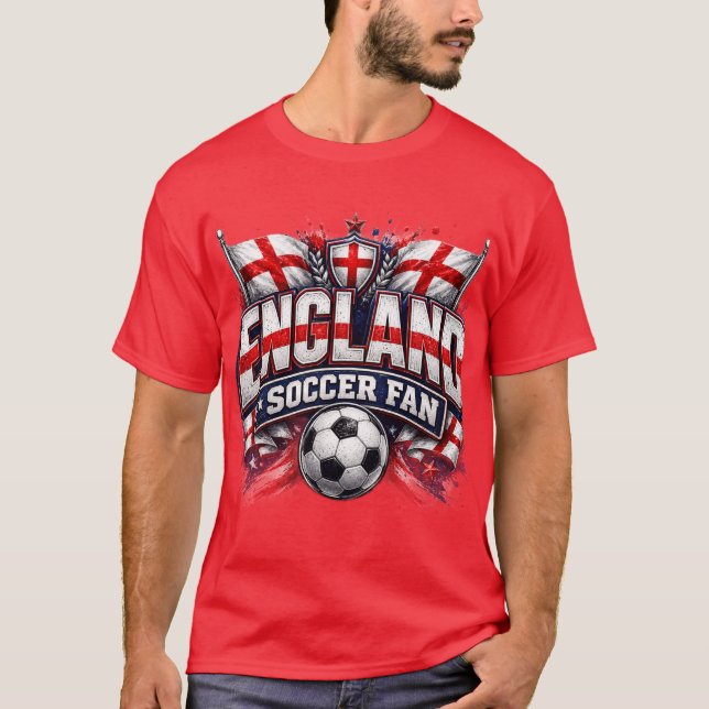 Camiseta TORCEDOR DE FUTEBOL DA INGLATERRA Torcedor de Fute (Frente)