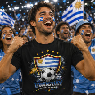 Camiseta Torcendor de Futebol Uruguaio Copa do Mundo