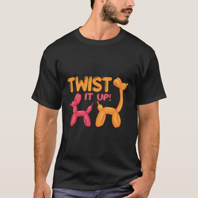 Camiseta Torcer para cima Balão torcendo Balão Twister Ball (Frente)