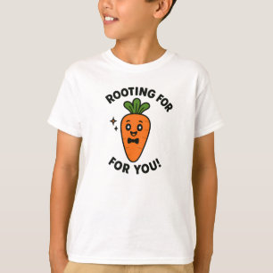 Camiseta Torcer por Você Design de Cenoura Laranja Fofa