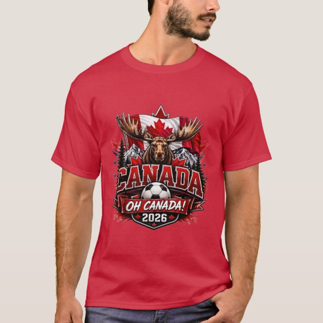 Camiseta Torcida de Futebol Canadá Oh Canadá 2026  (Frente)