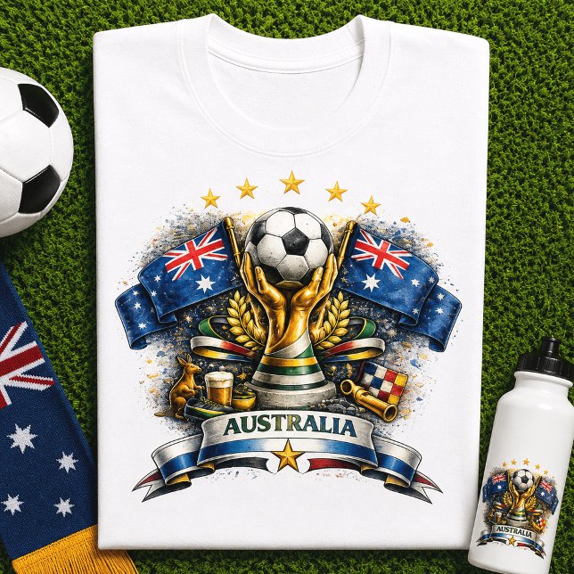 Camiseta Torcida de Futebol da Austrália Fã de Futebol Copa (Criador carregado)