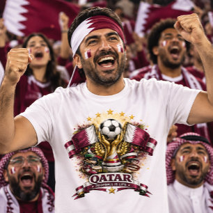 Camiseta Torcida de Futebol do Catar Fã de Futebol Copa do 
