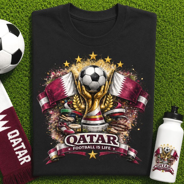 Camiseta Torcida de Futebol do Catar Fã de Futebol Copa do  (Criador carregado)