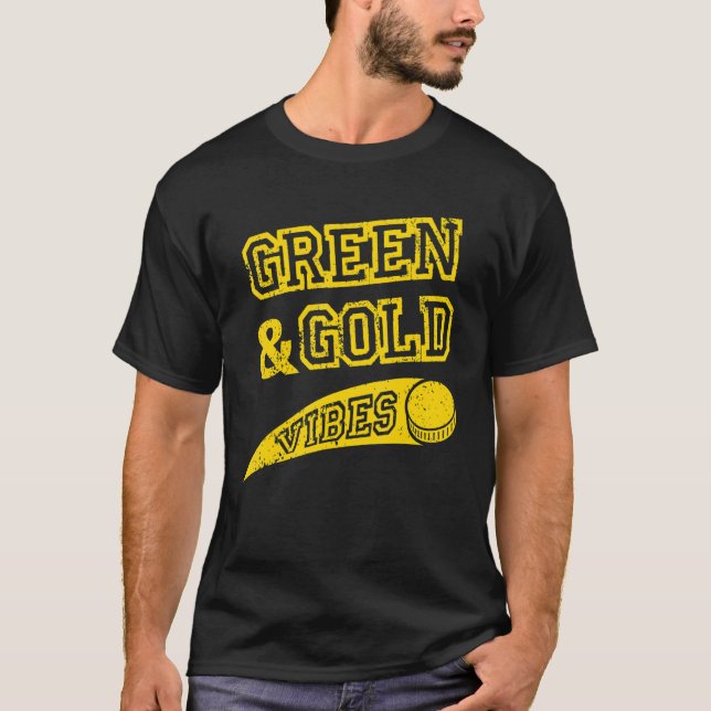 Camiseta Torcida do Time de Hóquei Green & Gold Vibes Fan_1 (Frente)