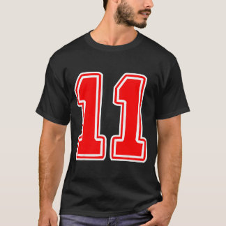 Camiseta Torcida número 11 de time esportivo vermelho