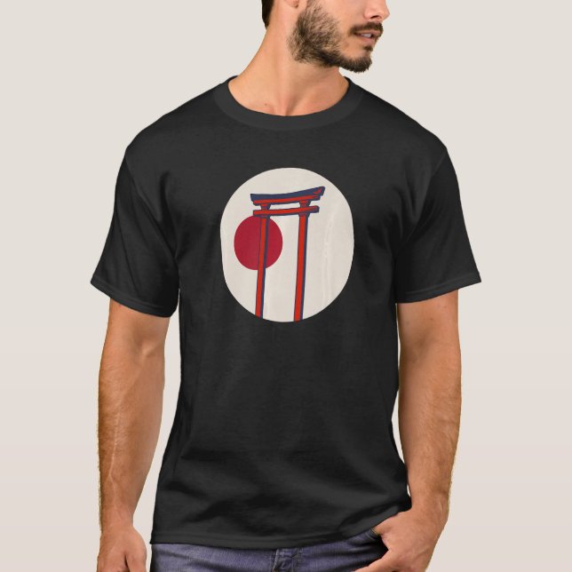 Camiseta Torii Ascensão Sun Porta Japonês Portão 鳥 居 (Frente)