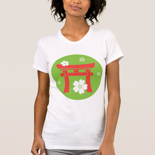 Camiseta Torii (laranja & verde) (Frente)